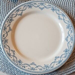 1896 signed John Maddock & Sons England Wild Rose vetrified china salad plate